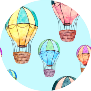 Hot Air Balloons In Blue Sky Sticker