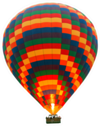 Hot Air Striped Balloon Isolated On White Sticker