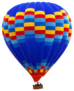 Hot Air Striped Blue Balloon Sticker