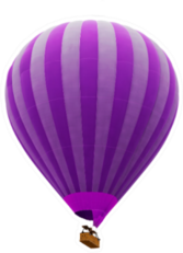 Hot Air Striped Violet Balloon Sticker