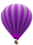 Hot Air Striped Violet Balloon Sticker