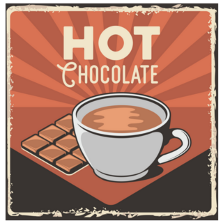 Hot Chocolate Mug Rustic Retro Sticker