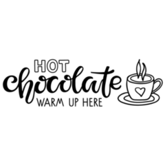 Hot Chocolate Warm Up Here Lettering Sticker