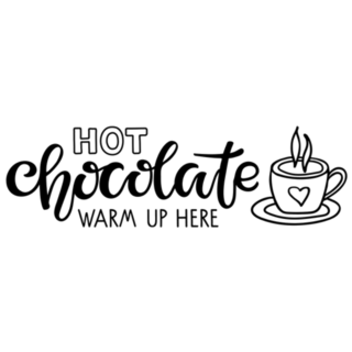 Hot Chocolate Warm Up Here Lettering Sticker
