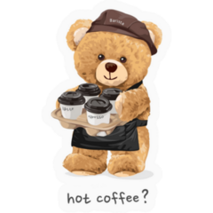 Hot Coffee Bear Sticker