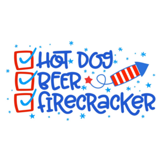 Hot Dog, Beer, Firecracker Fourth Of July Sticker