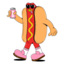 Hot Dog Character Drinking Soda Sticker