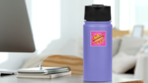 Hot Dog Pink Fast Food Pop Art Sticker on a Water Bottle (New) example