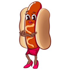 Hot Dog Sexy Mascot Sticker