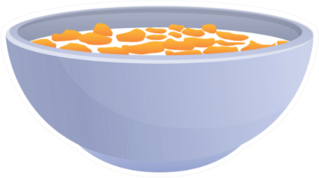 Hot Milk Cereal Bowl Icon Sticker