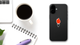 Hot Pepper Grill Fire Sticker on a Phone (New) example