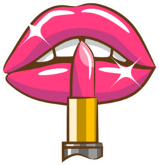 Hot Pink Lipstick Sticker