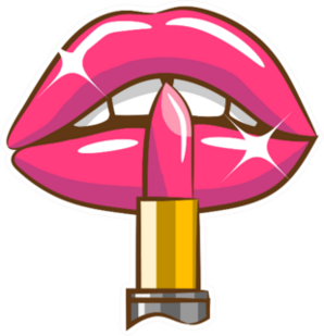 Hot Pink Lipstick Sticker