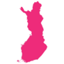 Hot Pink Map Of Finland Sticker