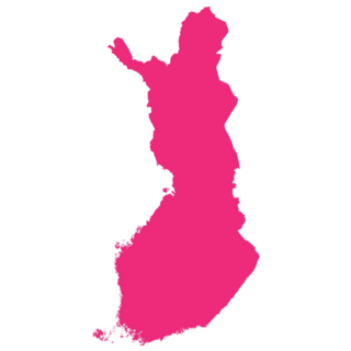 Hot Pink Map Of Finland Sticker
