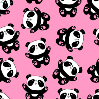 Hot Pink Panda Babies Sticker