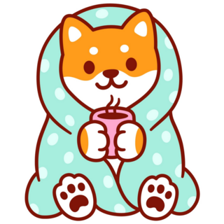 Hot Tea Cozy Shiba Sticker
