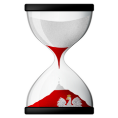 Hourglass In Colors Of National Flag Poland Sticker