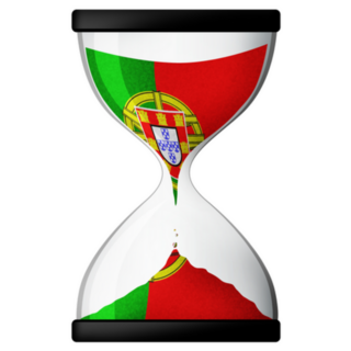 Hourglass In Colors Of Portugal National Flag Sticker