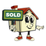 House Cartoon Real Estate Sold Sticker