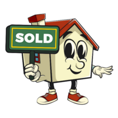 House Cartoon Real Estate Sold Sticker