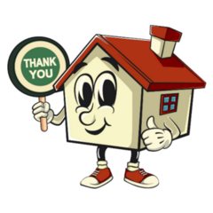 House Cartoon Real Estate Thank Sticker