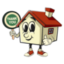 House Cartoon Real Estate Thank Sticker
