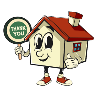 House Cartoon Real Estate Thank Sticker
