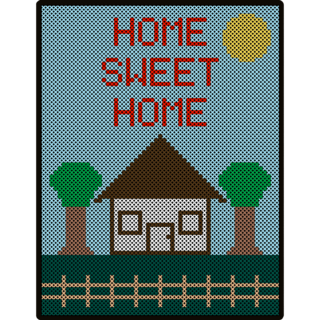 House Cross Stitch Sticker