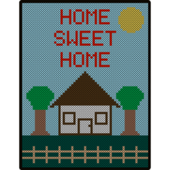 House Cross Stitch Sticker