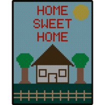 House Cross Stitch Sticker