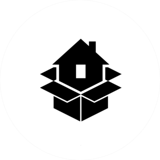 House In Packing Box Icon Sticker