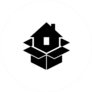 House In Packing Box Icon Sticker