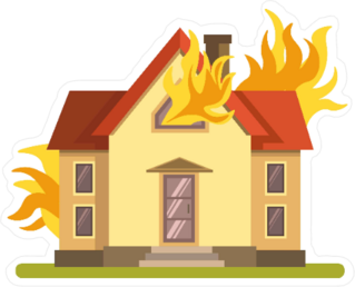 House on Fire Sticker