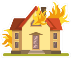 House on Fire Sticker