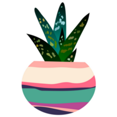 House Plant In Colorful Pot Sticker