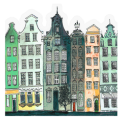 House Watercolor Of Netherlands Sticker