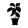 Houseplant Silhouette Transfer Sticker