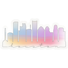 Houston, Texas Skyline Watercolor Sticker