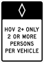 Hov 2+ Only 2 Or More Persons Per Vehicle Sticker