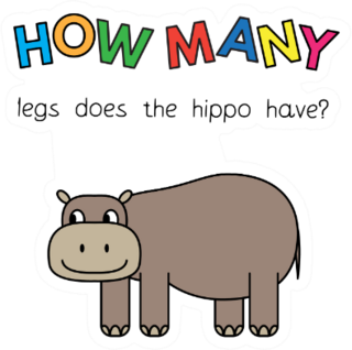 How Many Legs Does The Hippo Have Sticker