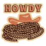 Howdy Cowboy Lettering Illustration Sticker