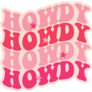 Howdy Pink Typography Sticker
