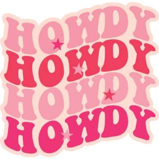 Howdy Pink Typography Sticker
