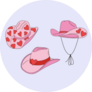 Howdy Valentines Day Cowgirl Hats Sticker