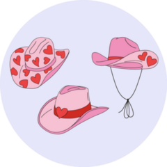 Howdy Valentines Day Cowgirl Hats Sticker