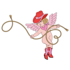 Howdy Valentines Day Funny Cowboy Cupid Sticker
