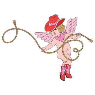 Howdy Valentines Day Funny Cowboy Cupid Sticker