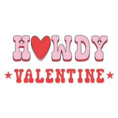 Howdy Valentines Day Retro Lettering Sticker