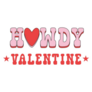 Howdy Valentines Day Retro Lettering Sticker